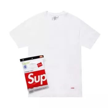 Футболка Supreme x Hanes Tagless Tees (3 Pack) White, белый