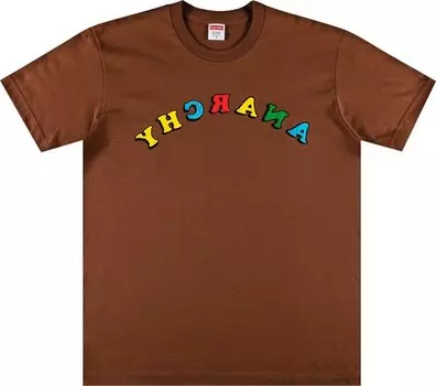 Футболка Supreme x Jamie Reid Anarchy Tee 'Brown', коричневый