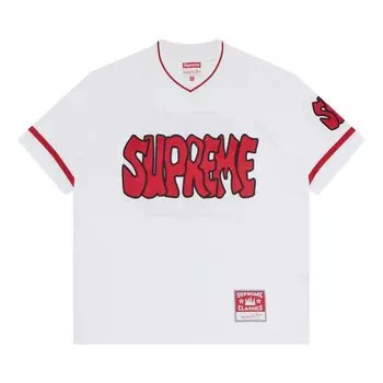 Футболка Supreme x Mitchell & Ness Football Jersey 'White', белый