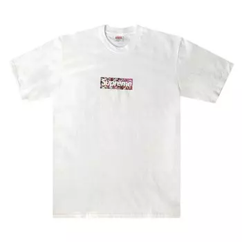 Футболка Supreme x Murakami COVID-19 Relief Box Logo Tee 'White', белый