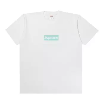 Футболка Supreme x Tiffany & Co. Box Logo Tee 'White', белый