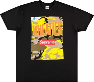 Футболка Supreme x Wheaties Tee 'Black', черный