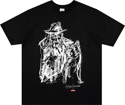 Футболка Supreme x Yohji Yamamoto Scribble Portrait Tee 'Black', черный