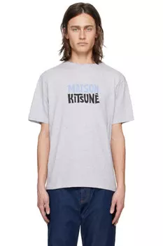 Футболка Surf club Maison Kitsun, серый