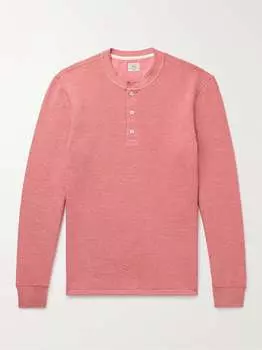 Футболка Surf вафельной вязки из смесового хлопка Henley FAHERTY, коралловый