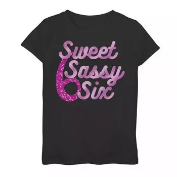 Футболка Sweet Six Sassy с графическим рисунком для девочек 7–16 лет Licensed Character