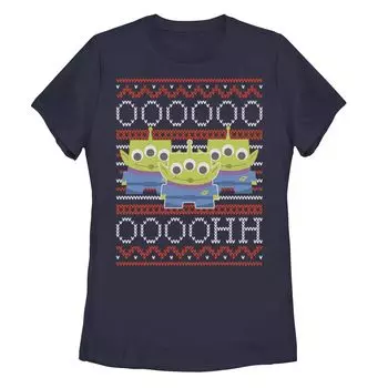 Футболка-свитер Disney/Pixar's Toy Story Juniors' Aliens Ooooh Ugly Sweater Licensed Character, темно-синий