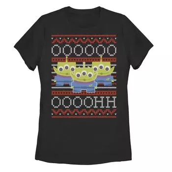 Футболка-свитер Disney/Pixar's Toy Story Juniors' Aliens Ooooh Ugly Sweater Licensed Character, черный