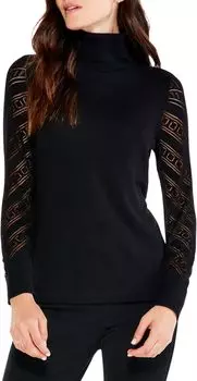 Футболка-свитер с водолазкой Pointelle NIC+ZOE, цвет Black Onyx