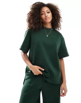 Футболка-свитшот свободного кроя ASOS DESIGN зеленого цвета