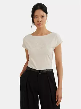 Футболка свободного кроя 200963933001 Lauren Ralph Lauren, экрю