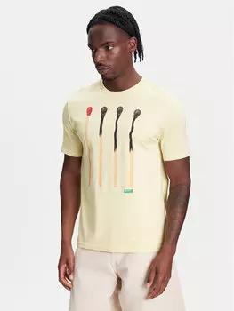 Футболка свободного кроя 3BL0U10AG United Colors Of Benetton, бежевый