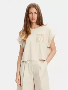 Футболка свободного кроя 3IFVD10AF United Colors Of Benetton, бежевый