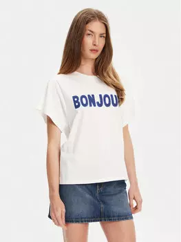 Футболка свободного кроя 3LNSD109Z United Colors Of Benetton, белый