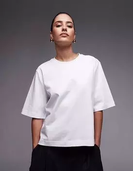 Футболка свободного кроя ARKET тяжелого кроя белого цвета