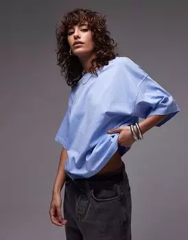 Футболка свободного кроя ARKET в выцветшем синем цвете