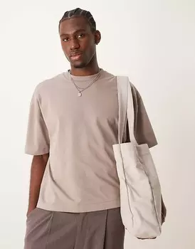 Футболка свободного кроя ASOS DESIGN Premium из плотного камня плотностью 300 г/м