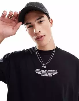 Футболка свободного кроя ASOS DESIGN с небесным принтом черного цвета