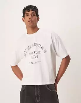 Футболка свободного кроя ASOS DESIGN свободного кроя со спортивной графикой белого цвета