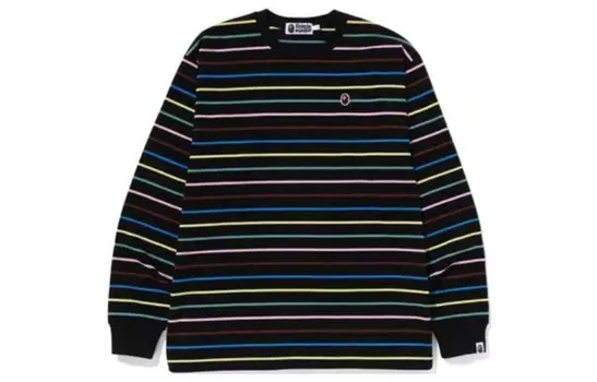 Футболка свободного кроя BAPE Hoop L/S A Bathing Ape, серый