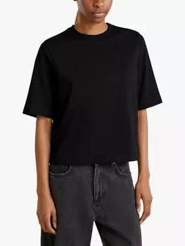 Футболка свободного кроя Benetton, черный