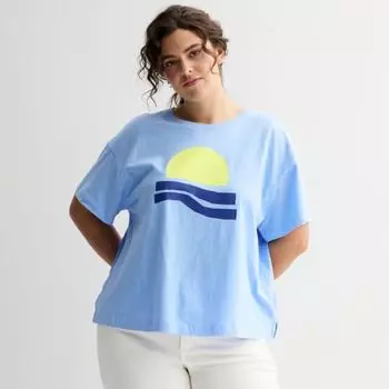 Футболка свободного кроя больших размеров Sonoma Goods For Life, цвет light blue sun graphic