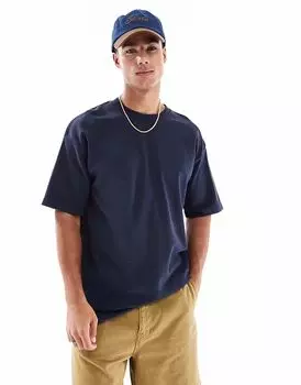 Футболка свободного кроя Brave Soul темно-синего цвета с высоким воротом