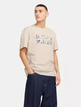Футболка свободного кроя Bryan 12268127 Jack&Jones, бежевый