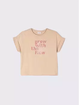 Футболка свободного кроя Coccodrillo, бежевый