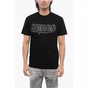 Футболка свободного кроя D2 GOTHIC из хлопка со стразами Dsquared2, Black