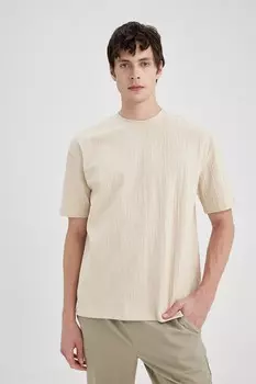 Футболка свободного кроя Defacto, бежевый