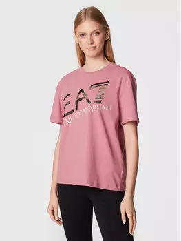 Футболка свободного кроя Ea7 Emporio Armani, розовый