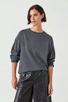 Футболка свободного кроя Flo из 100% хлопка с длинными рукавами Hush, серый