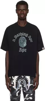 Футболка свободного кроя Gothic College BAPE, черный