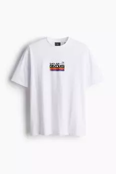 Футболка свободного кроя H&M, белый