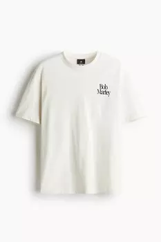 Футболка свободного кроя H&M, белый