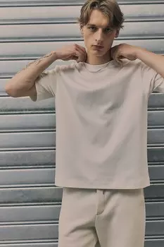 Футболка свободного кроя H&M, белый