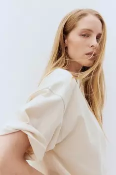 Футболка свободного кроя H&M, бежевый