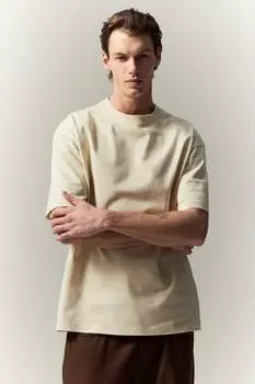 Футболка свободного кроя H&M, бежевый