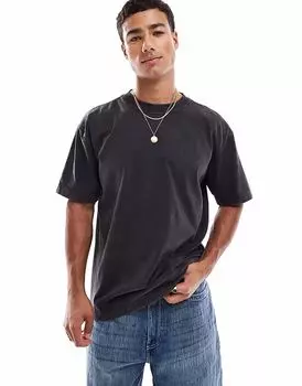 Футболка свободного кроя Hollister кислотно-черного цвета