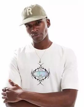 Футболка свободного кроя Hollister с графическим принтом спереди белого цвета