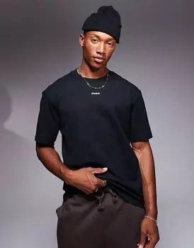 Футболка свободного кроя HUGO Red dapolino черного цвета