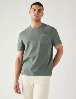 Футболка свободного кроя из чистого хлопка с круглым вырезом Marks & Spencer