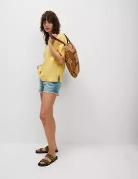 Футболка свободного кроя из чистого льна Marks & Spencer, золотой