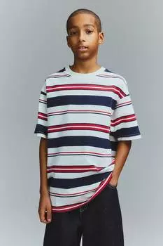 Футболка свободного кроя из хлопка H&M, мультиколор