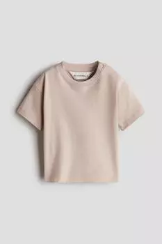 Футболка свободного кроя из хлопка пима H&M, розовый