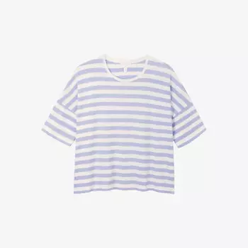 Футболка свободного кроя из хлопка Stripe-Pint The White Company, белый