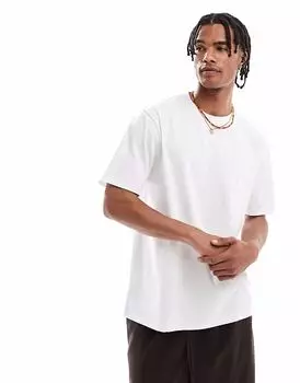 Футболка свободного кроя из хлопка Threadbare 220 GSM белого цвета