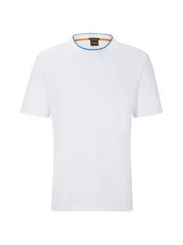 Футболка свободного кроя из хлопкового джерси BOSS, белый