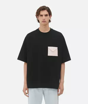 Футболка свободного кроя из хлопкового джерси пима Bottega Veneta, черный